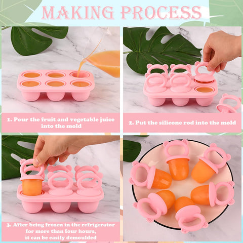 Sakolla molde reutilizable rosa para meriendas y helados caseros.