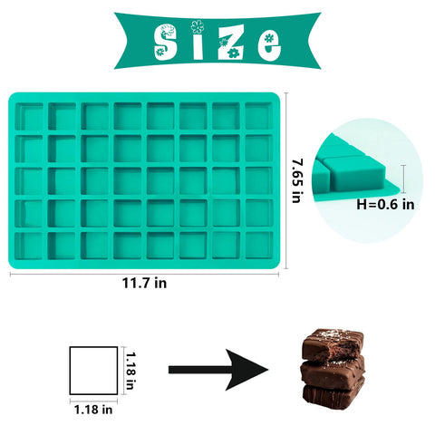 Sakolla molde de silicona para chocolate, flexible y reutilizable para formas uniformes.
