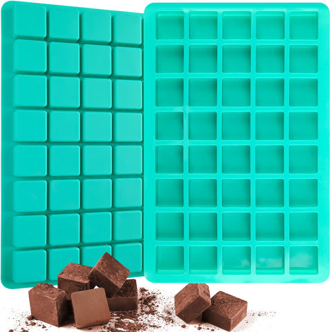 Sakolla moldes de silicona para caramelos, 40 cavidades cuadradas, desmoldado fácil para porciones perfectas.