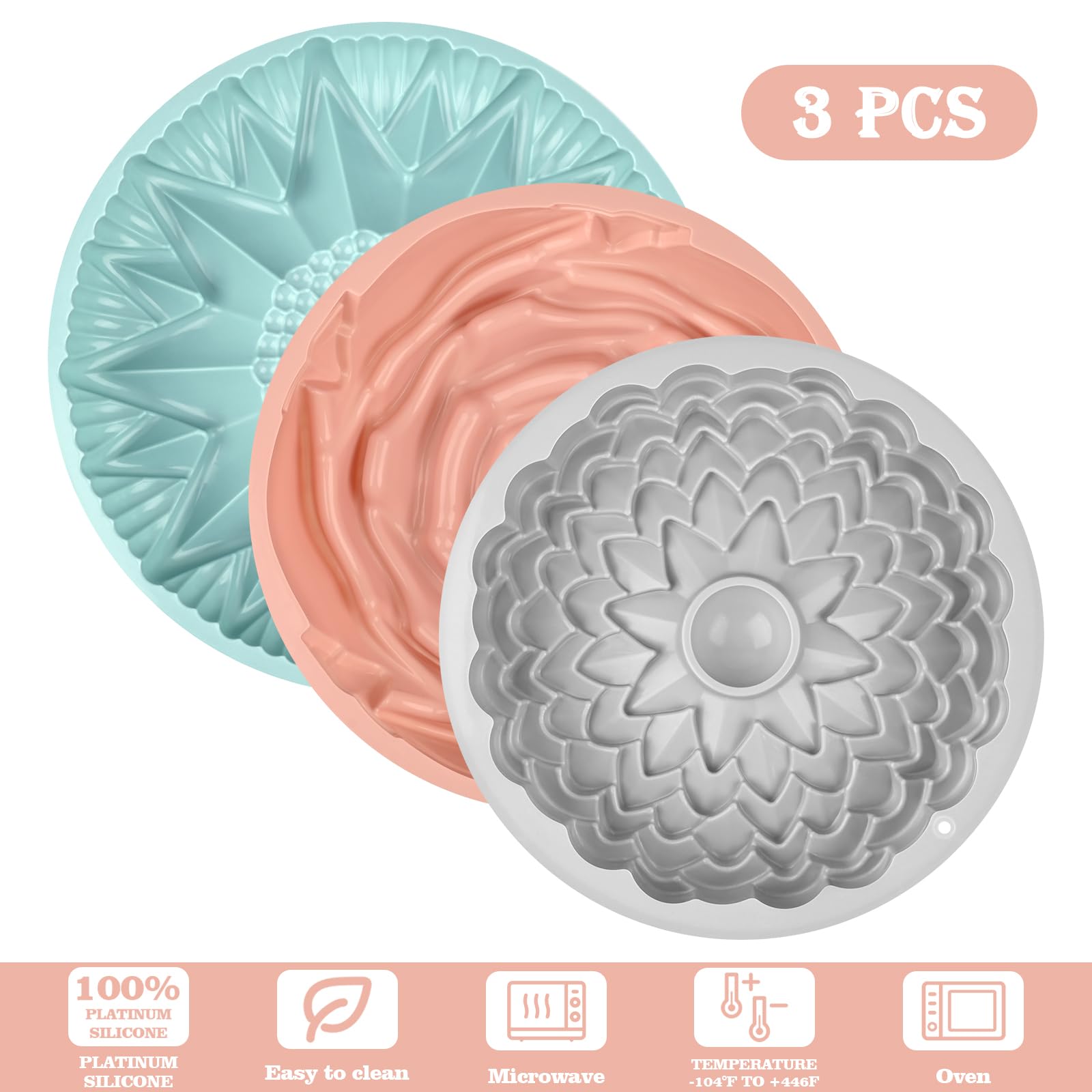 Sakolla molde crisantemo flor, desmolde suave para gelatinas.