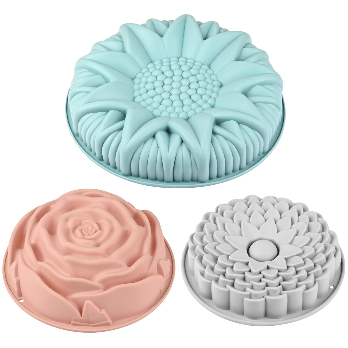 Sakolla moldes rosa flor, desmolde fácil para pasteles.