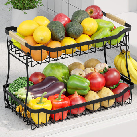 Frutero Sakugi para mostrador con gancho para platano removable mantiene las bananas frescas