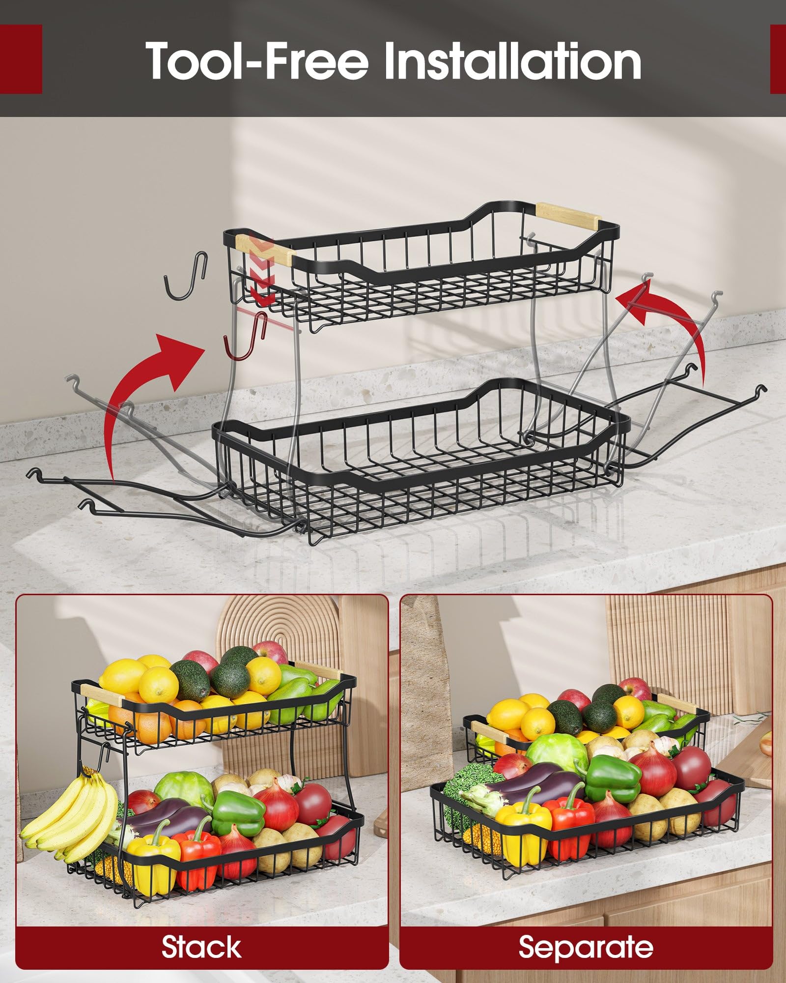Frutero Sakugi diseño en metal duro y mango de madera para estabilidad y estilo