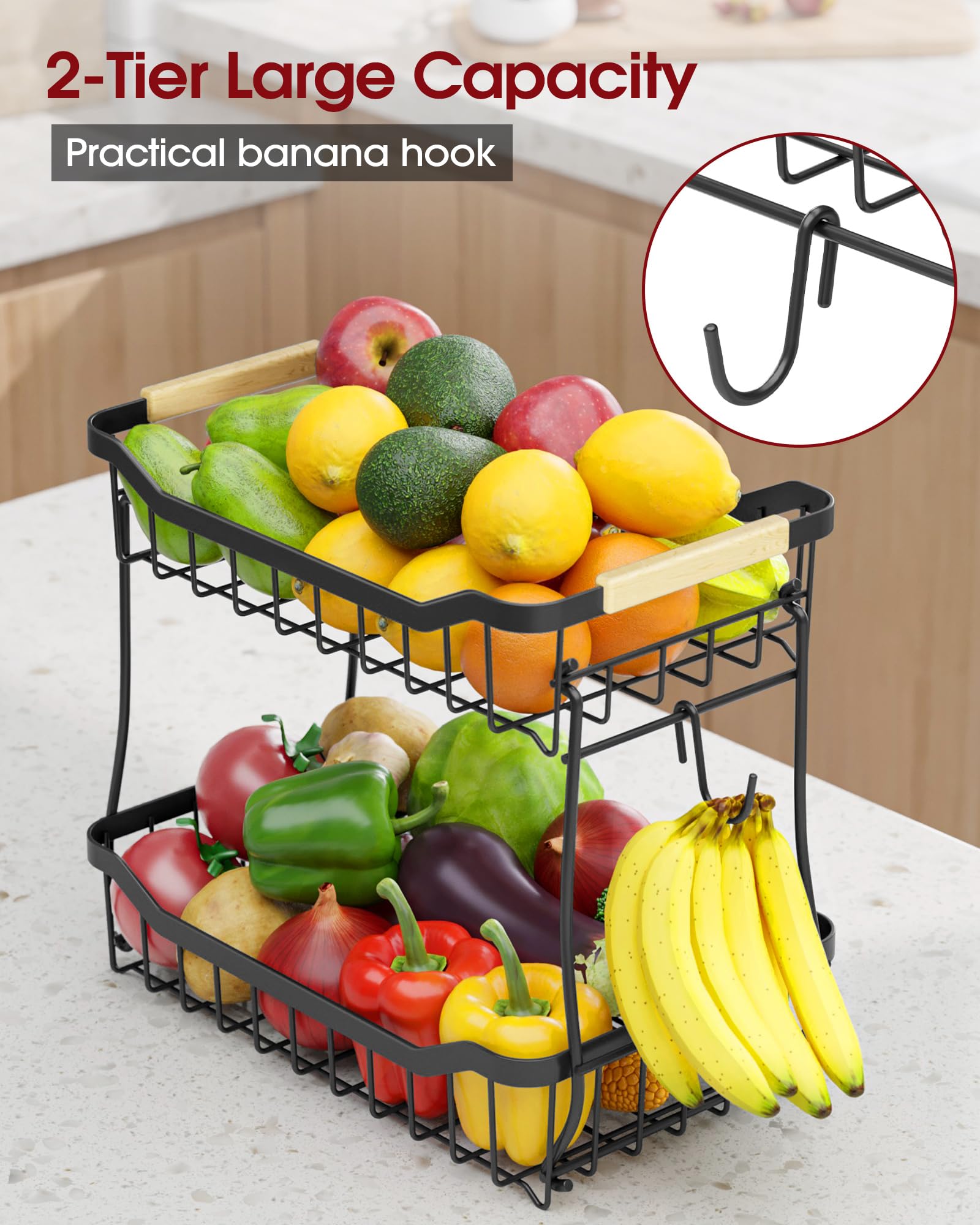 Sakugi gancho banana removible para colgar bananas y evitar magulladuras.