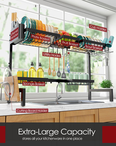 Sakugi organizador de cocina de dos niveles para vajilla y utensilios