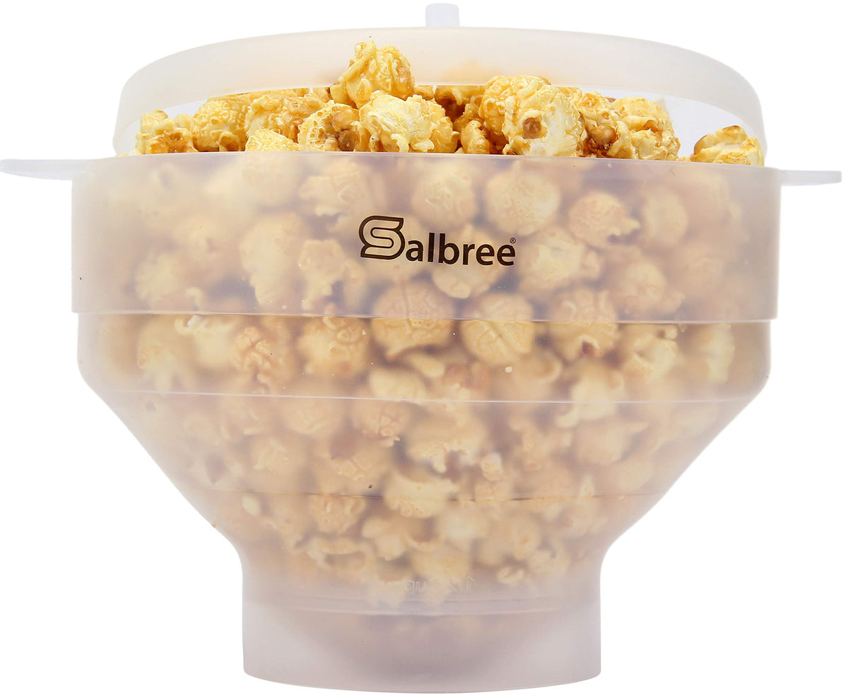 Salbree palomitero plegable de silicona transparente para ver las palomitas expandirse