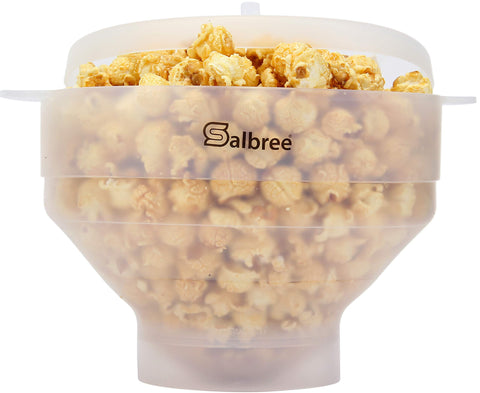 Salbree palomitero plegable de silicona transparente para ver las palomitas expandirse