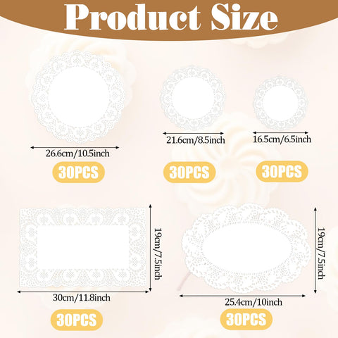 Salbsever servilletas de encaje redondos 8,5 pulgadas para decoración de platos.