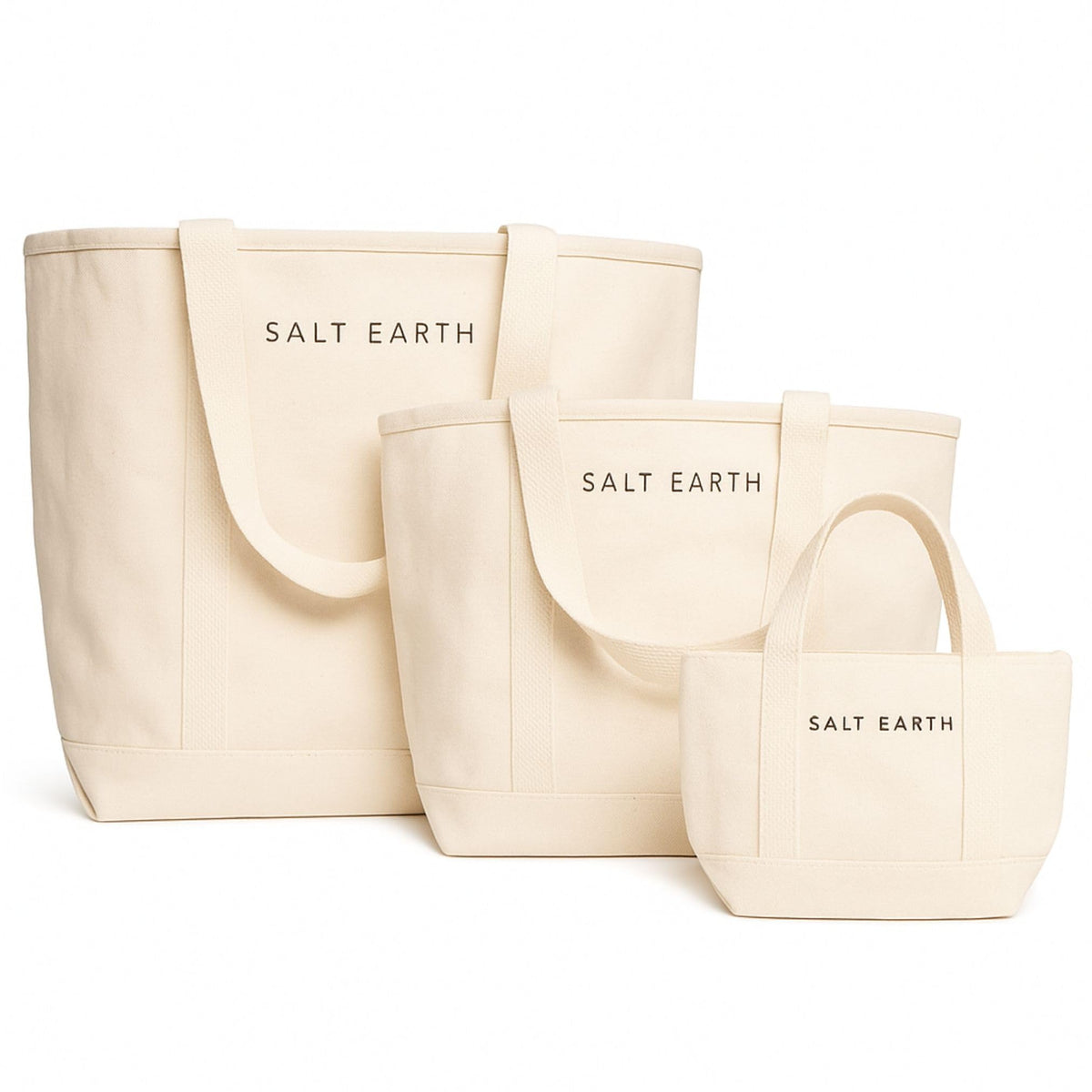 Salt Earth bolsa de lona grande, alta capacidad para compras diarias.