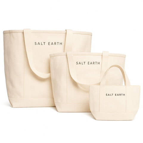 Salt Earth bolsa de lona grande, alta capacidad para compras diarias.