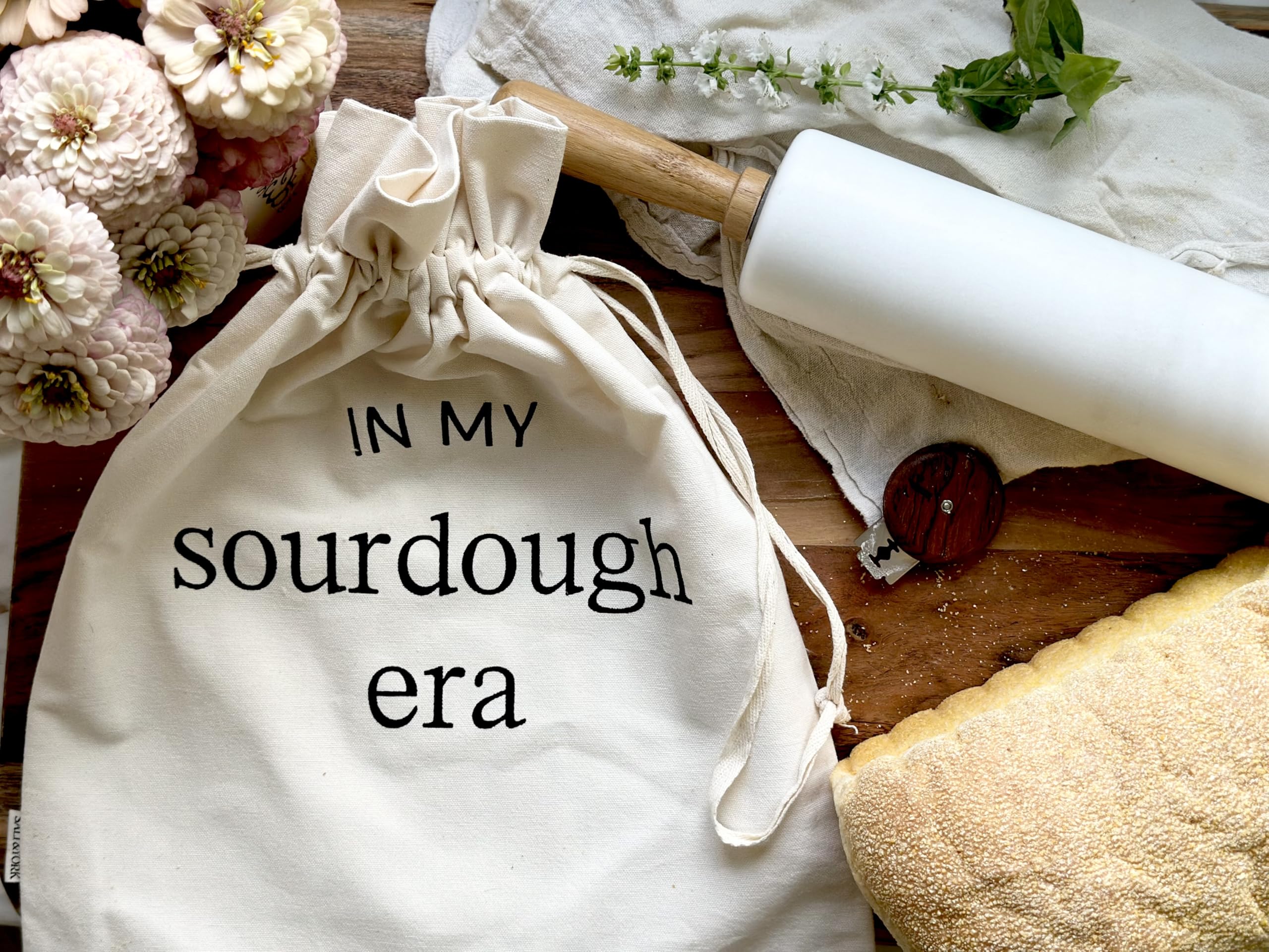 Salt & York: bolsa de algodón orgánico, duradera y reutilizable para pan artesanal.