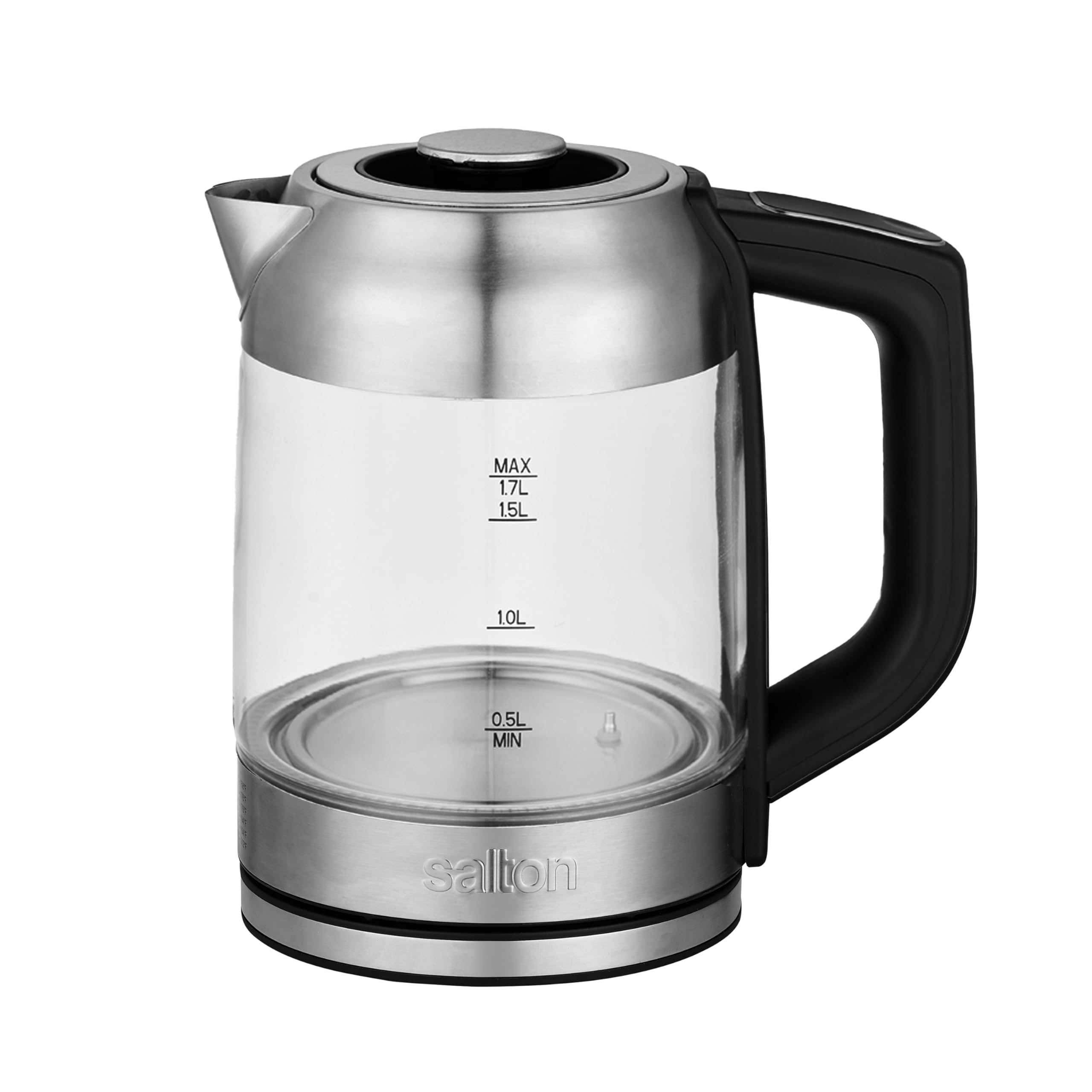 Salton hervidor 1.7 L con base giratoria 360° para verter sin esfuerzo.
