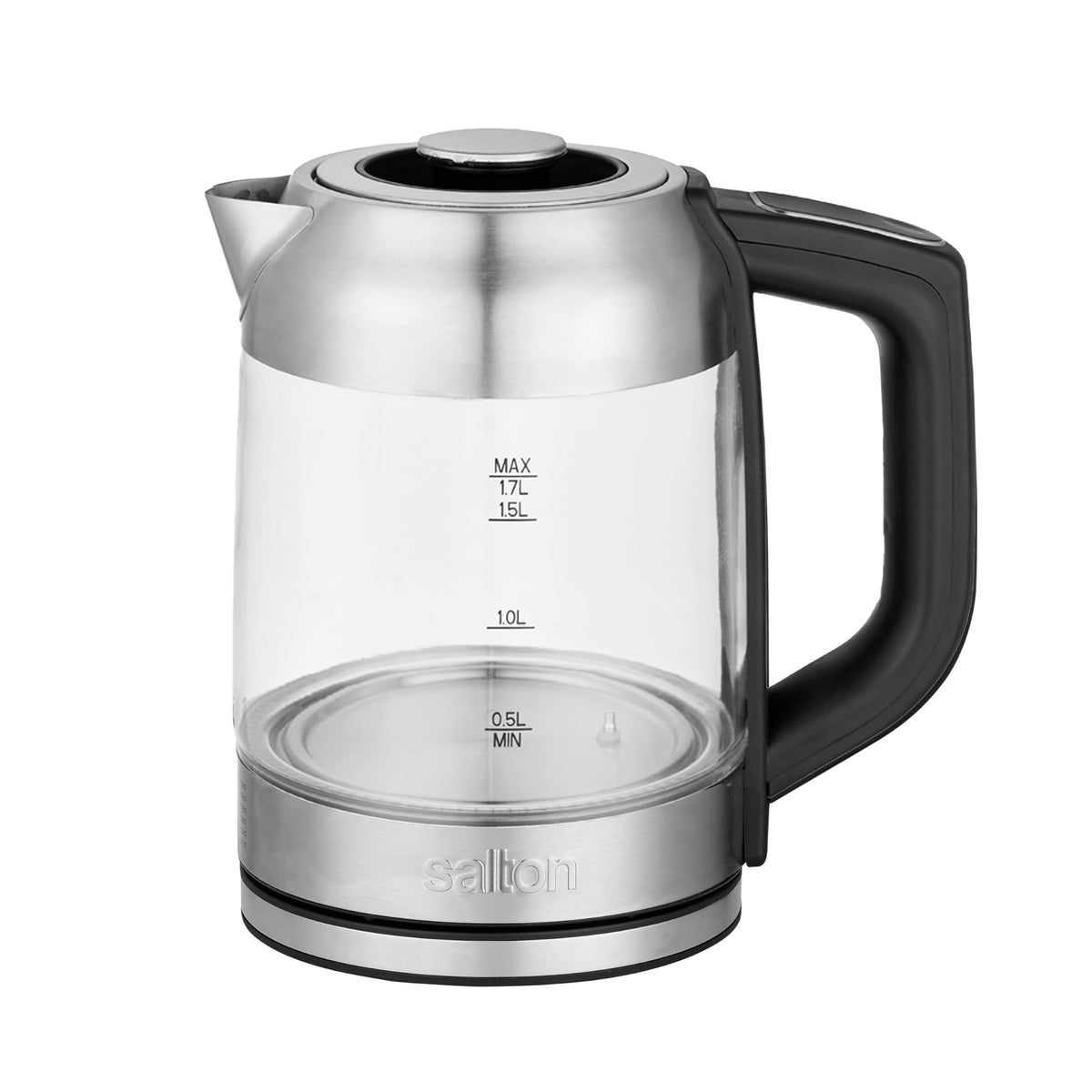 Salton hervidor 1.7 L con base giratoria 360° para verter sin esfuerzo.