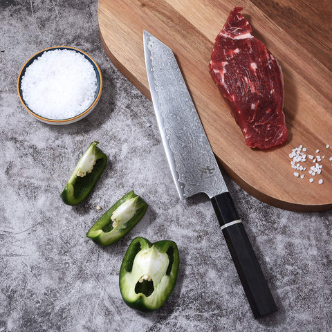 Diseño ergonómico y equilibrado de SAMCOOK Kiritsuke para uso prolongado.