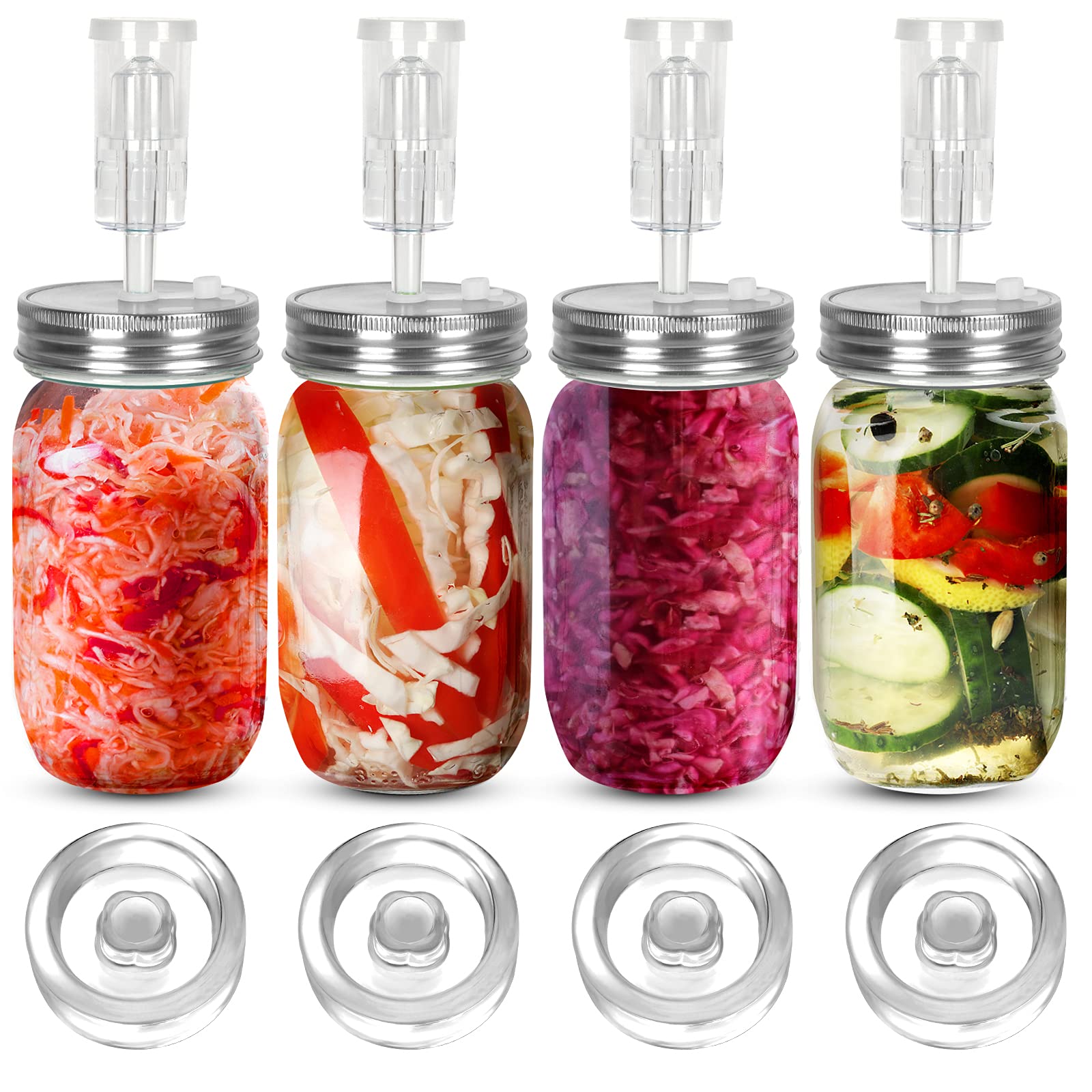 Samshow pesas de vidrio para fermentación mantienen sumergidos los vegetales.