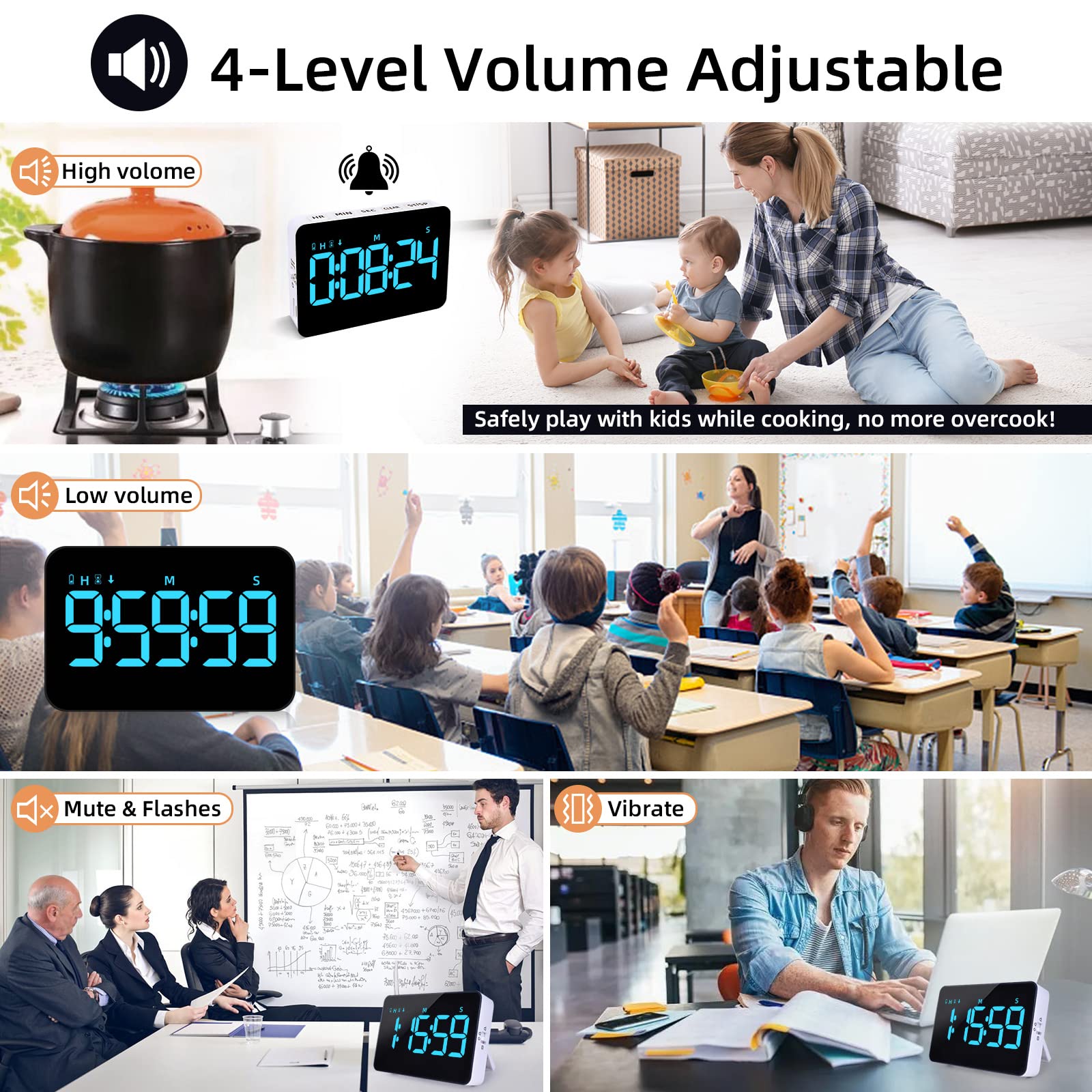Volumen ajustable en Samshow para cocina, estudio o gimnasio