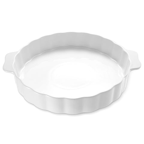 Samsle pan pie cerámico de 13 pulgadas con doble mango, cómodo para servir.