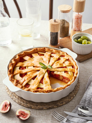 Samsle plato pie cerámico duradero, apto lavavajillas para limpieza rápida.