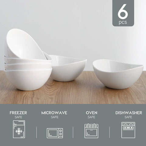 Samsle tazones de porcelana blanco, aptos para lavavajillas, microondas, horno y congelador.