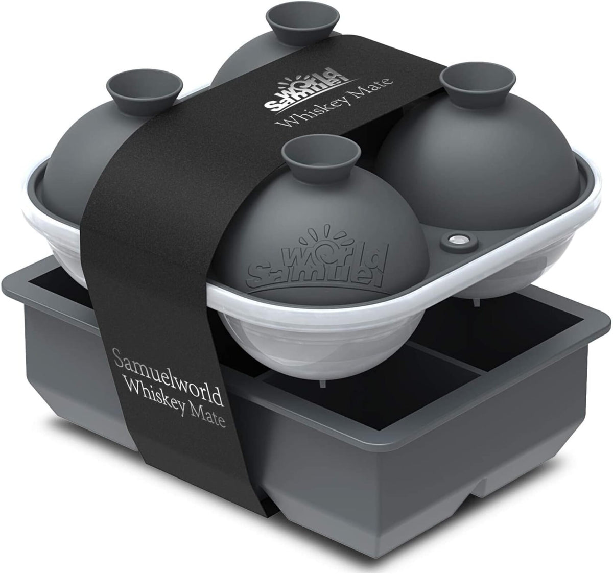 Samuelworld bandejas silicona gris crean cubos 2 pulgadas para enfriar bebidas.