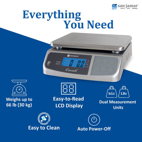 Adaptador 9V disponible para la pesa San Jamar