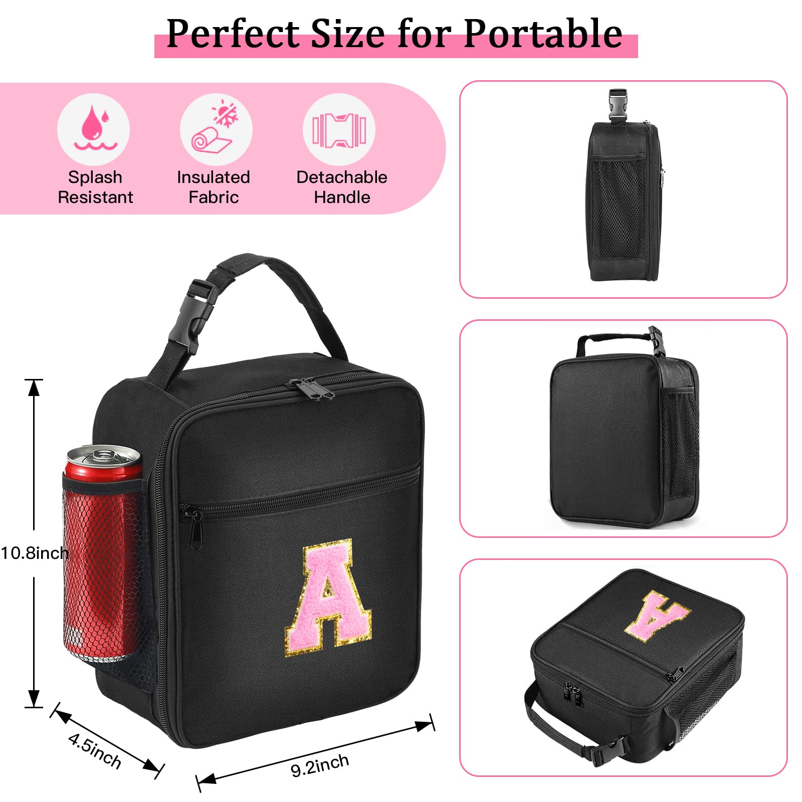 SANBADA bolsa de almuerzo con material premium y forro aislante para conservar temperatura.