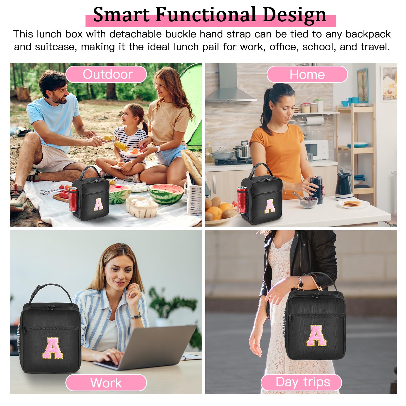 SANBADA bolsa de almuerzo regalo ideal rosa, perfecta para cumpleaños o regreso a clases.
