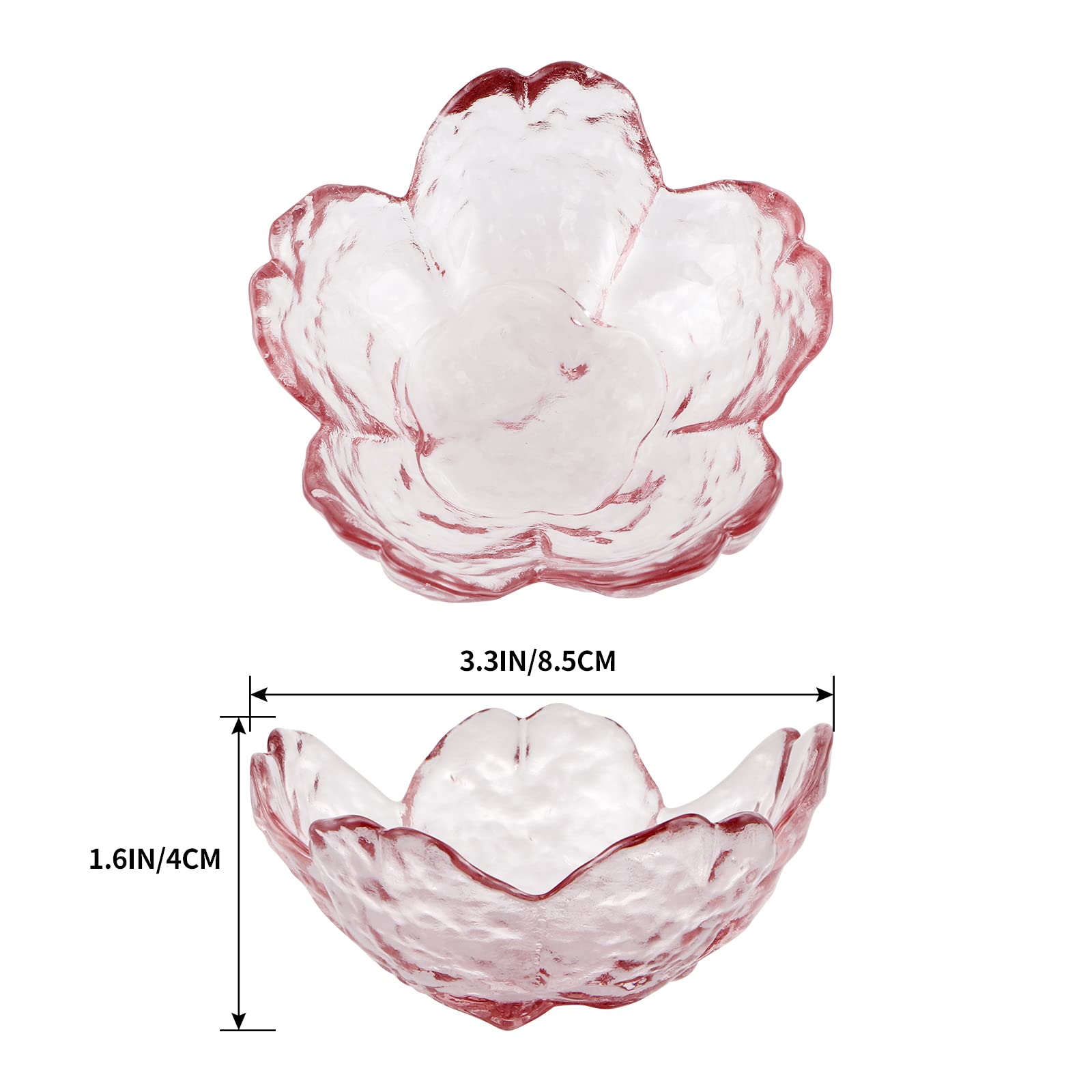 Sanbege plato sakura rosa 3D, perfecto para salsas y aperitivos en mesa.