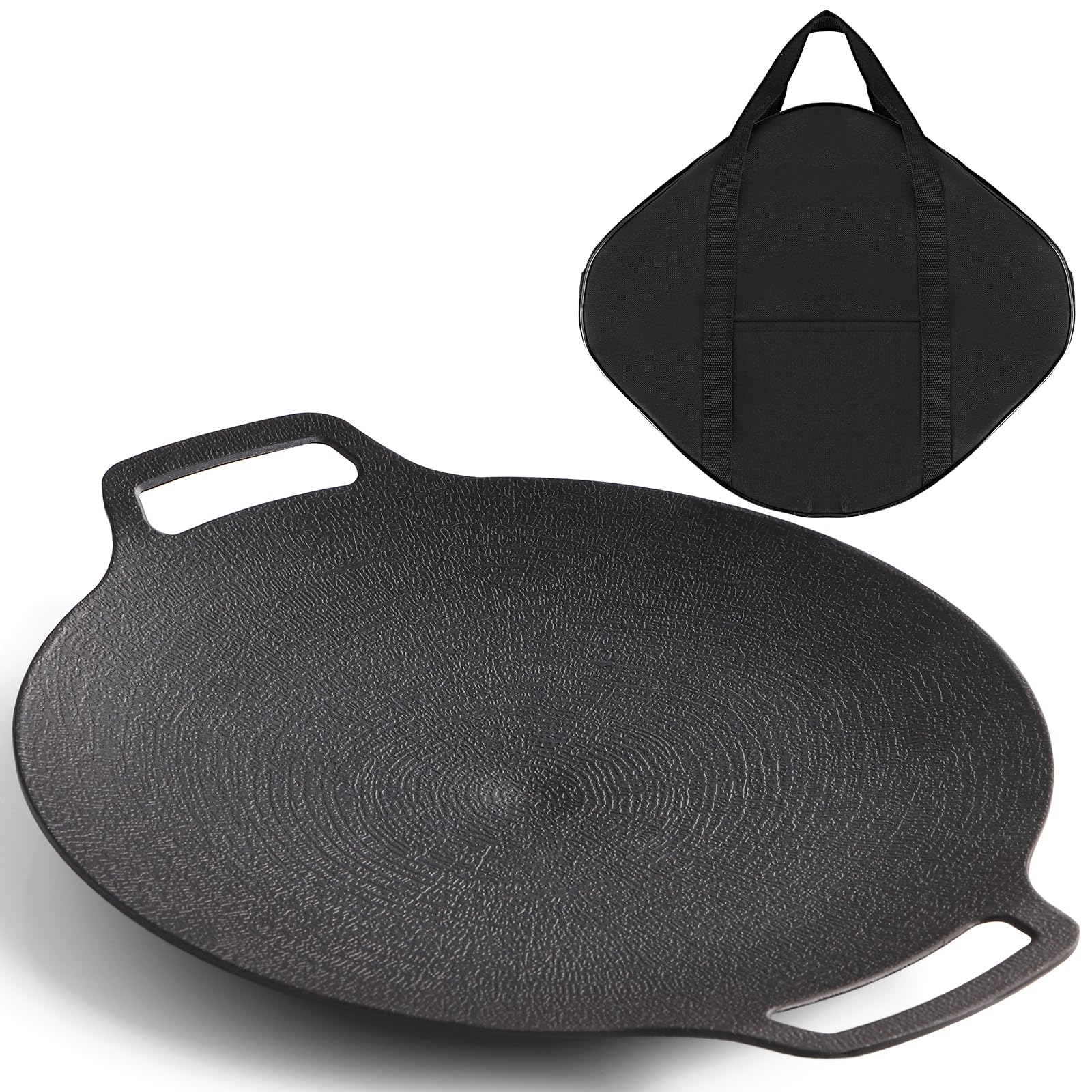 Sartén parrilla coreana Sanbege de 13 pulgadas con recubrimiento de 6 capas para cocción uniforme.