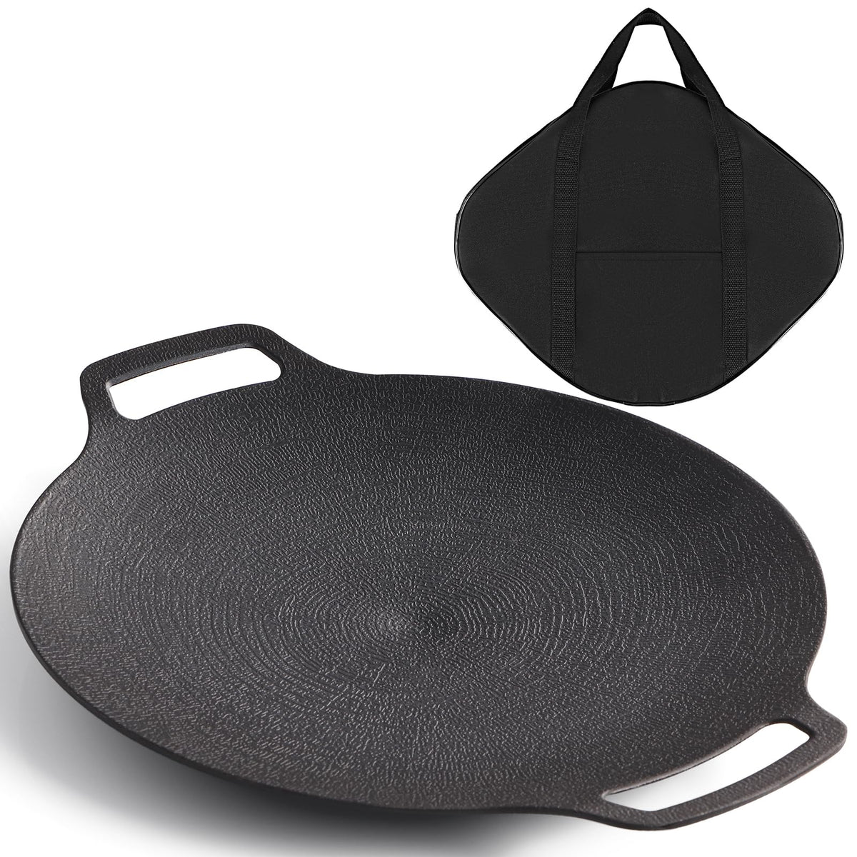 Sartén parrilla coreana Sanbege de 13 pulgadas con recubrimiento de 6 capas para cocción uniforme.
