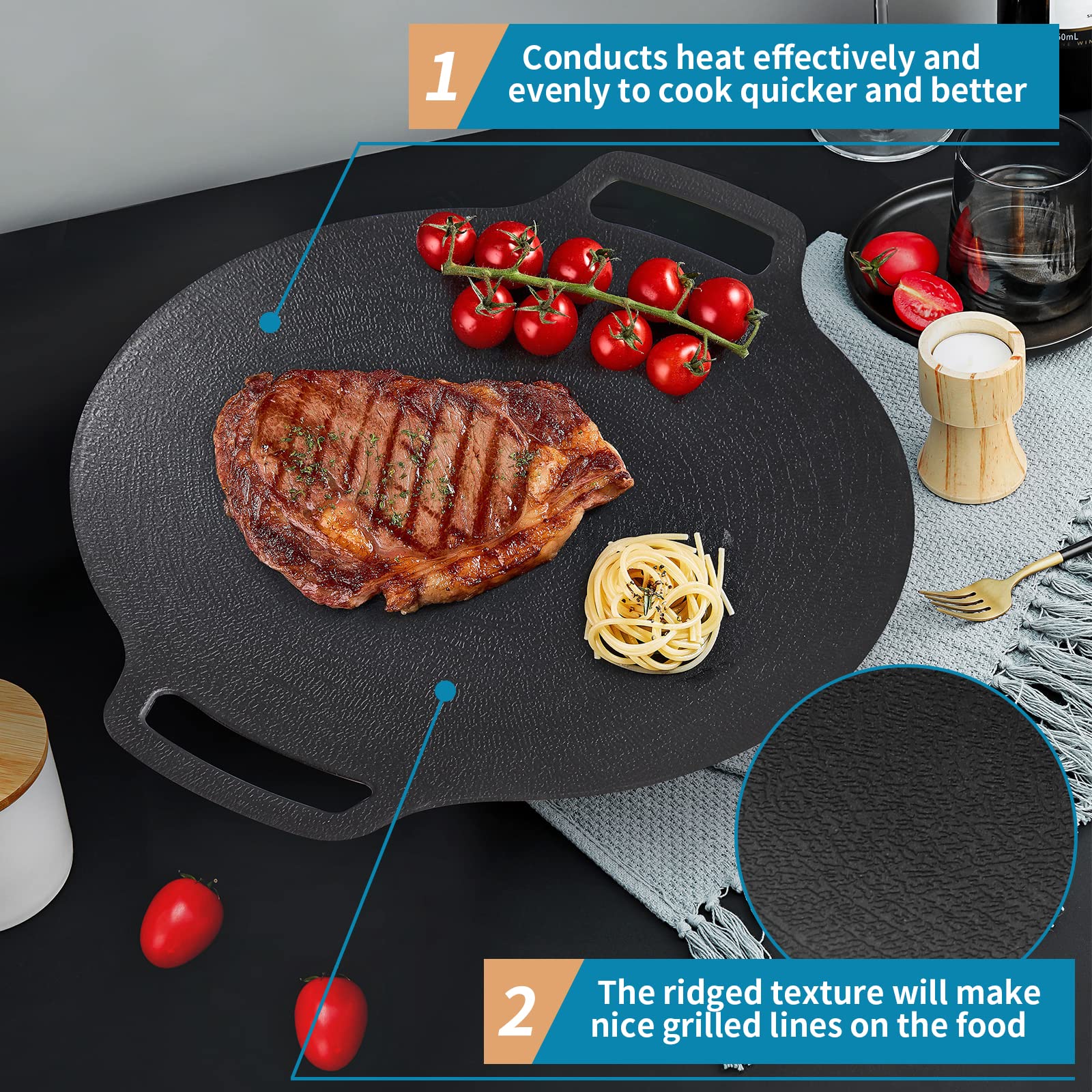 Sartén Sanbege compatible con inducción, gas y electricidad para cualquier cocina.
