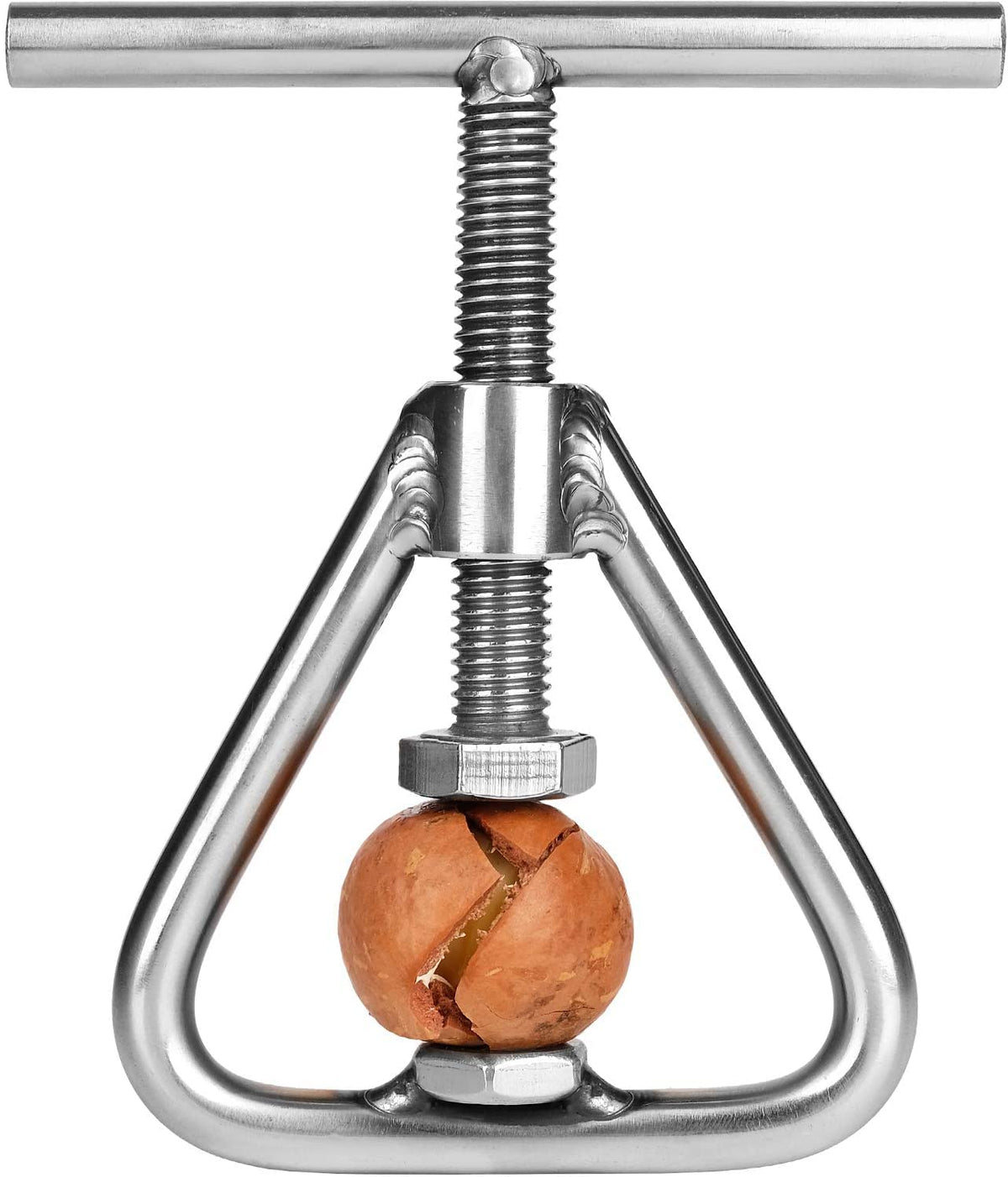 Sanchamy rompe nueces en acero inoxidable con mango ergonómico.