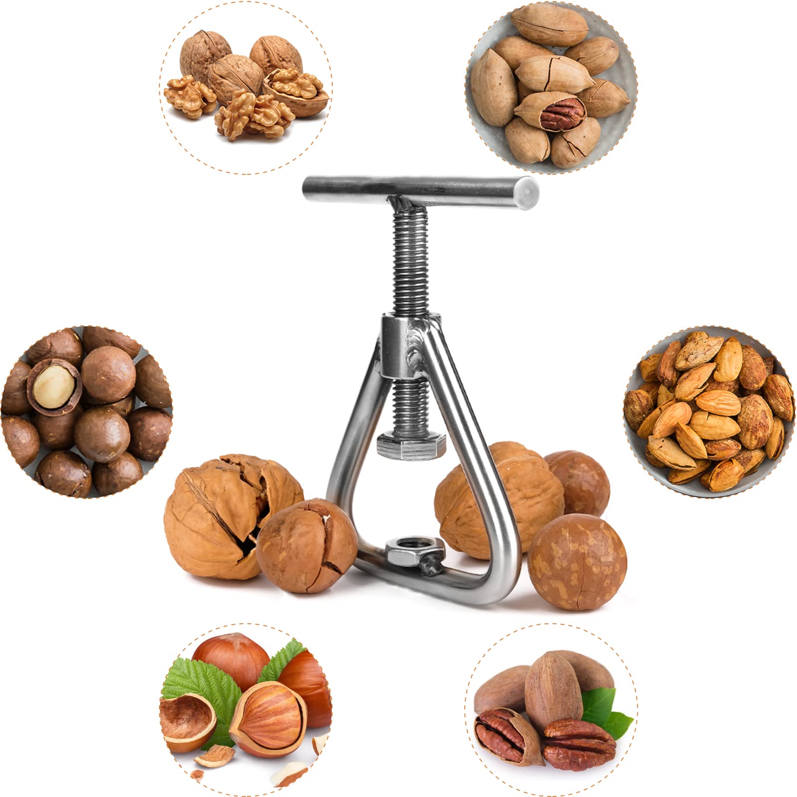 Sanchamy rompe nueces con diseño triangular para agarre cómodo.