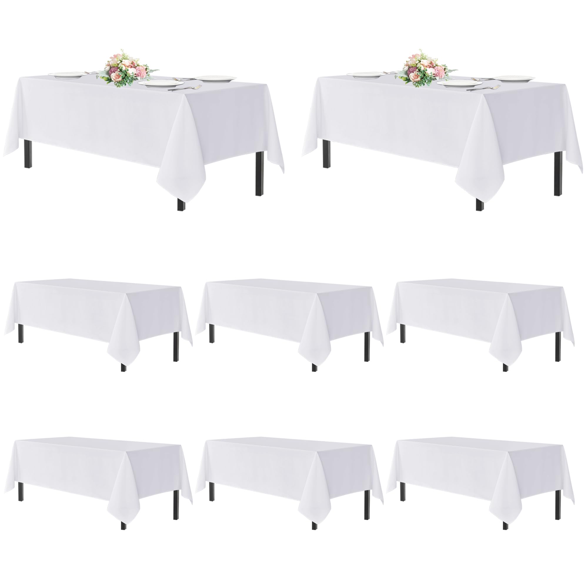 Mantel sancua blanco rectangular 60x120, ideal para bodas y banquetes.