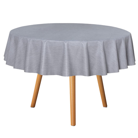 Mantel circular sancua de PVC gris protege la mesa y es fácil de limpiar