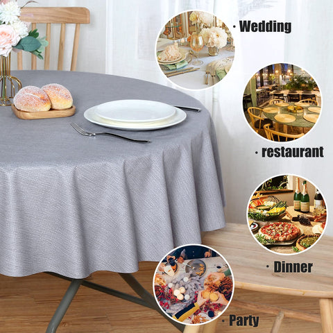 Mantel circular sancua de PVC para camping y exterior en gris