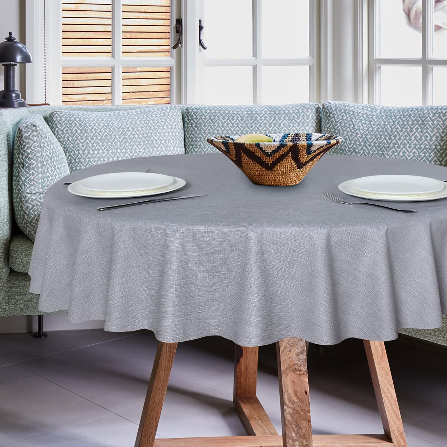 Mantel circular sancua de PVC impermeable para comidas y fiestas