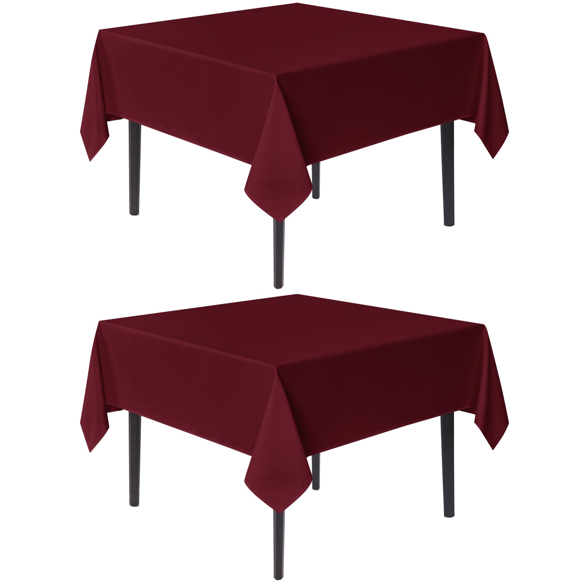 Mantel sancua cuadrado 54x54 burdeos 2-piezas, ideal para cenas festivas