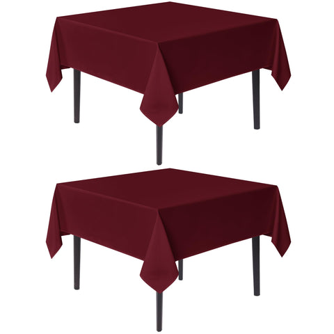 Mantel sancua cuadrado 54x54 burdeos 2-piezas, ideal para cenas festivas