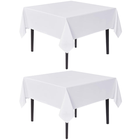 Mantel sancua cuadrado blanco 60x60, 2 piezas, suave para comidas cotidianas