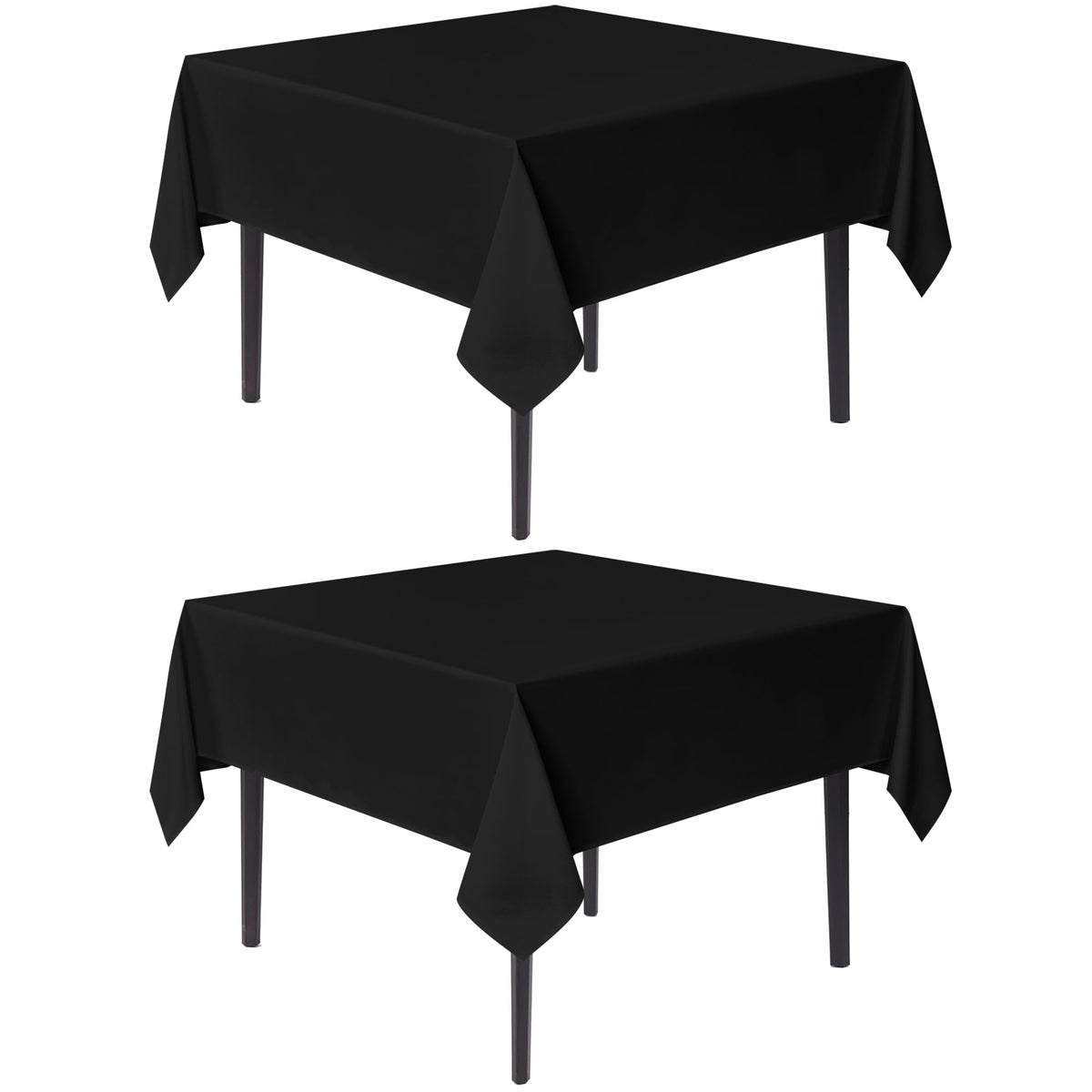 Mantel sancua cuadrado negro 54x54, pack de 2, ideal para cenas familiares.