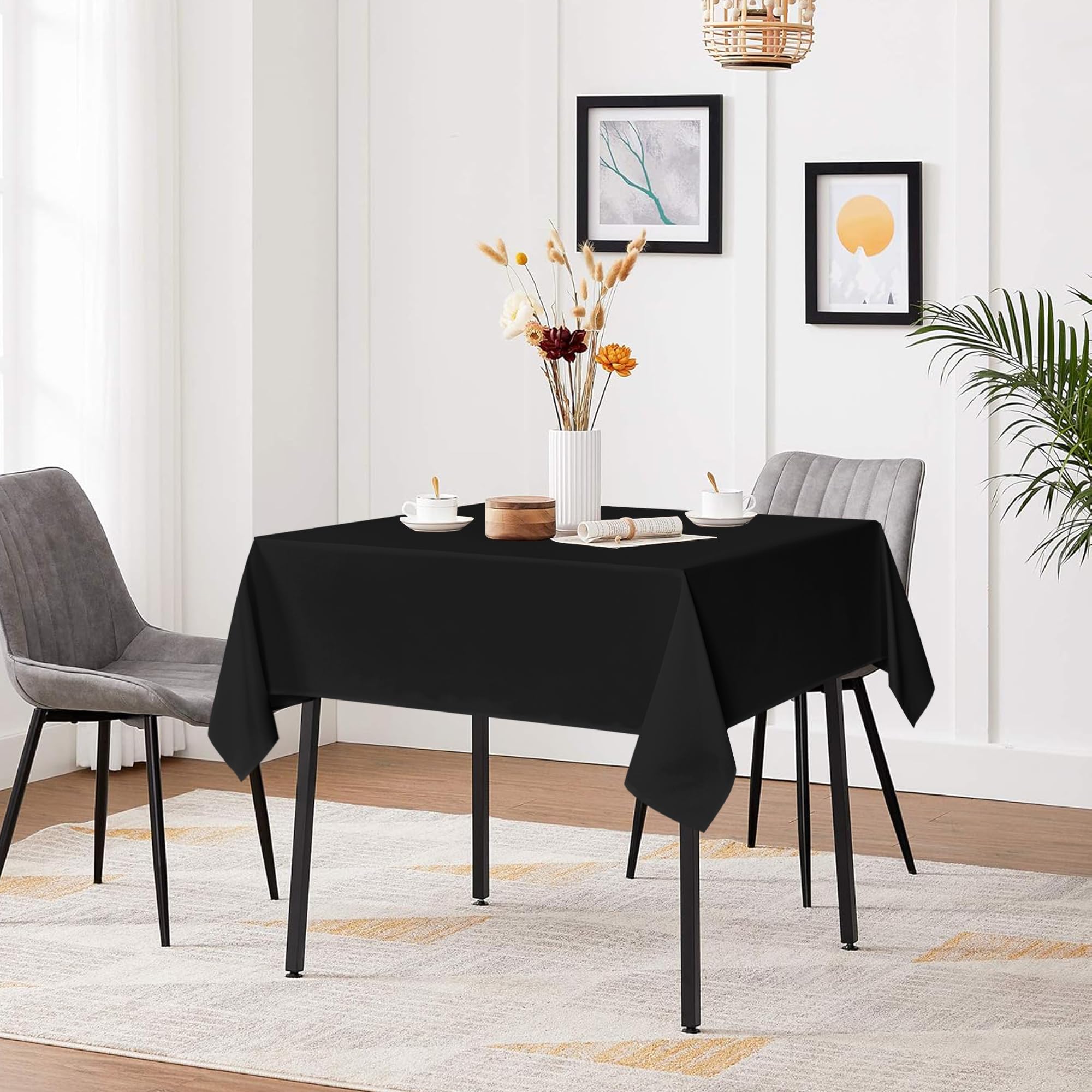 Mantel sancua negro 54x54, tacto suave y duradero para uso diario.