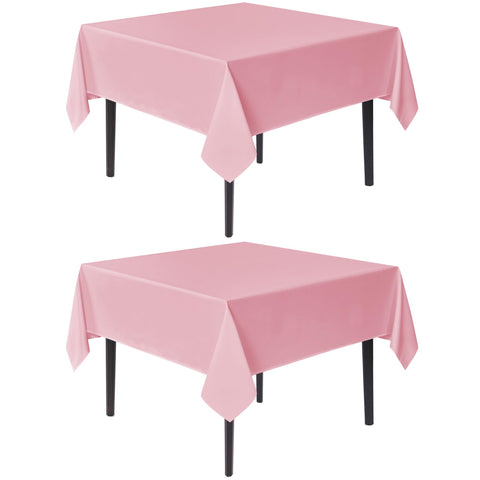Mantel sancua rosa 54x54 en juego de dos para mesas cuadradas.