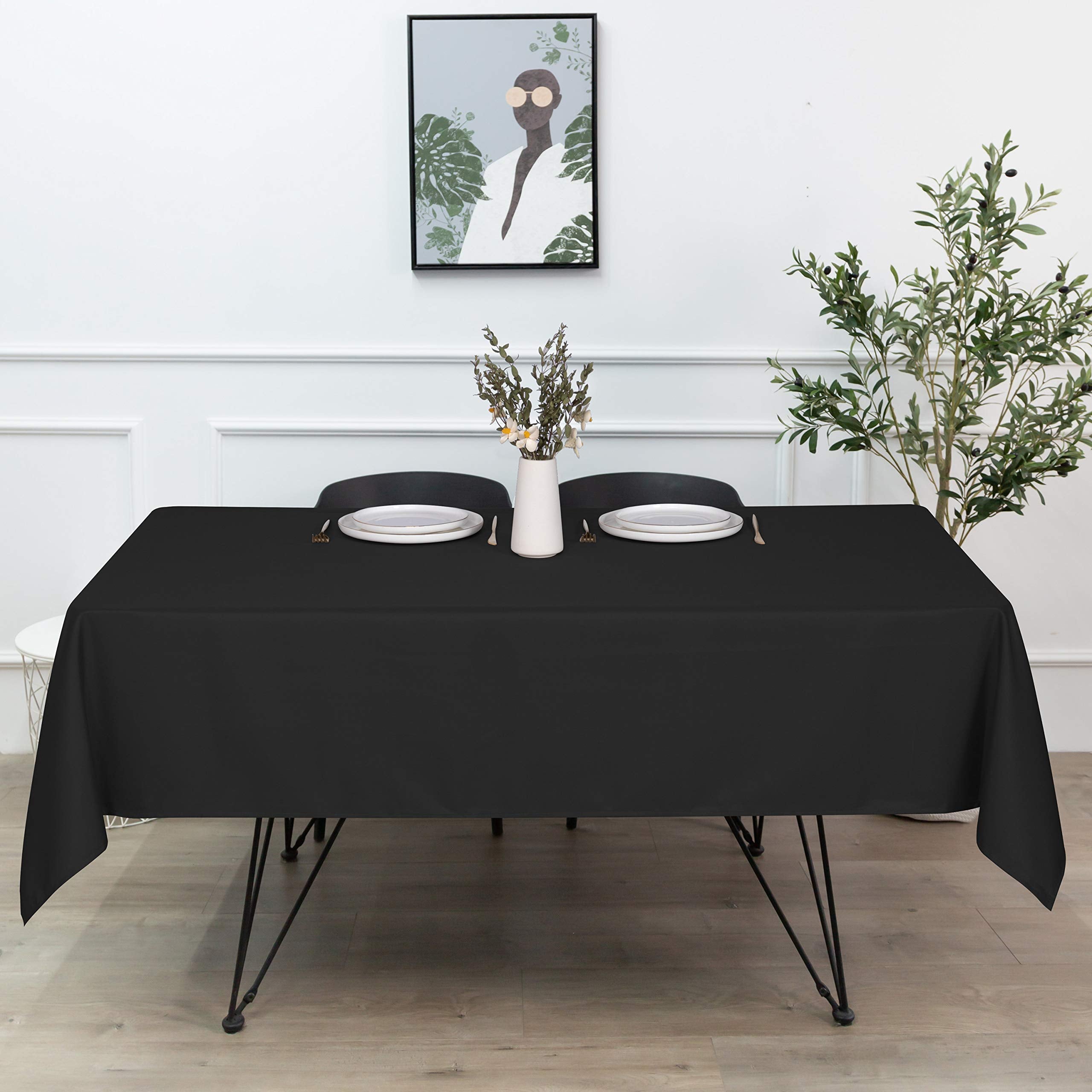 Mantel sancua diseño elegante negro 60x60, complemento versátil.