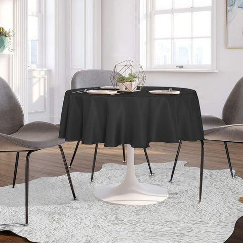 Mantel de poliéster sancua lavable en negro para uso diario.