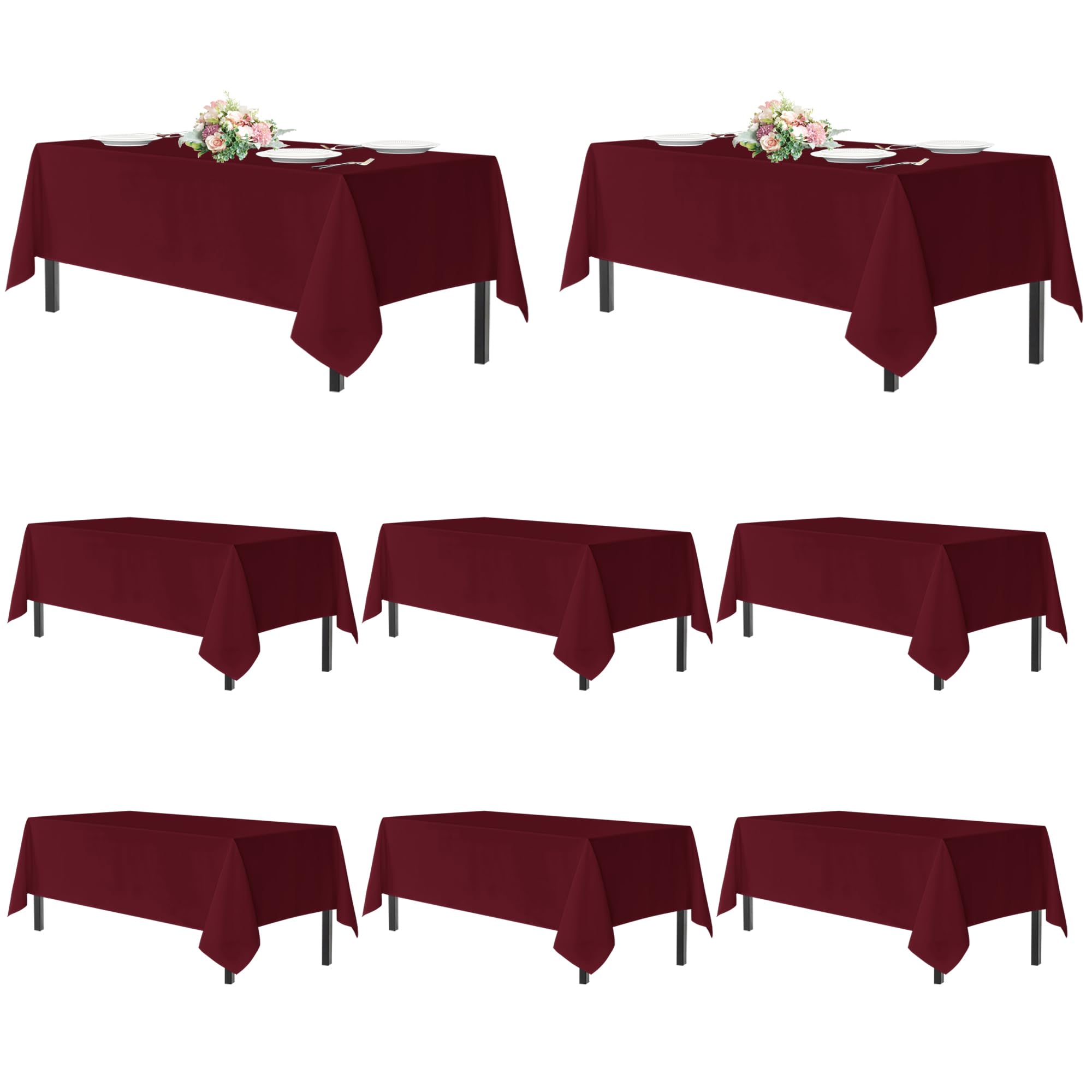 Mantel Sancua rectangular 54x108 burdeos, perfecto para banquetes