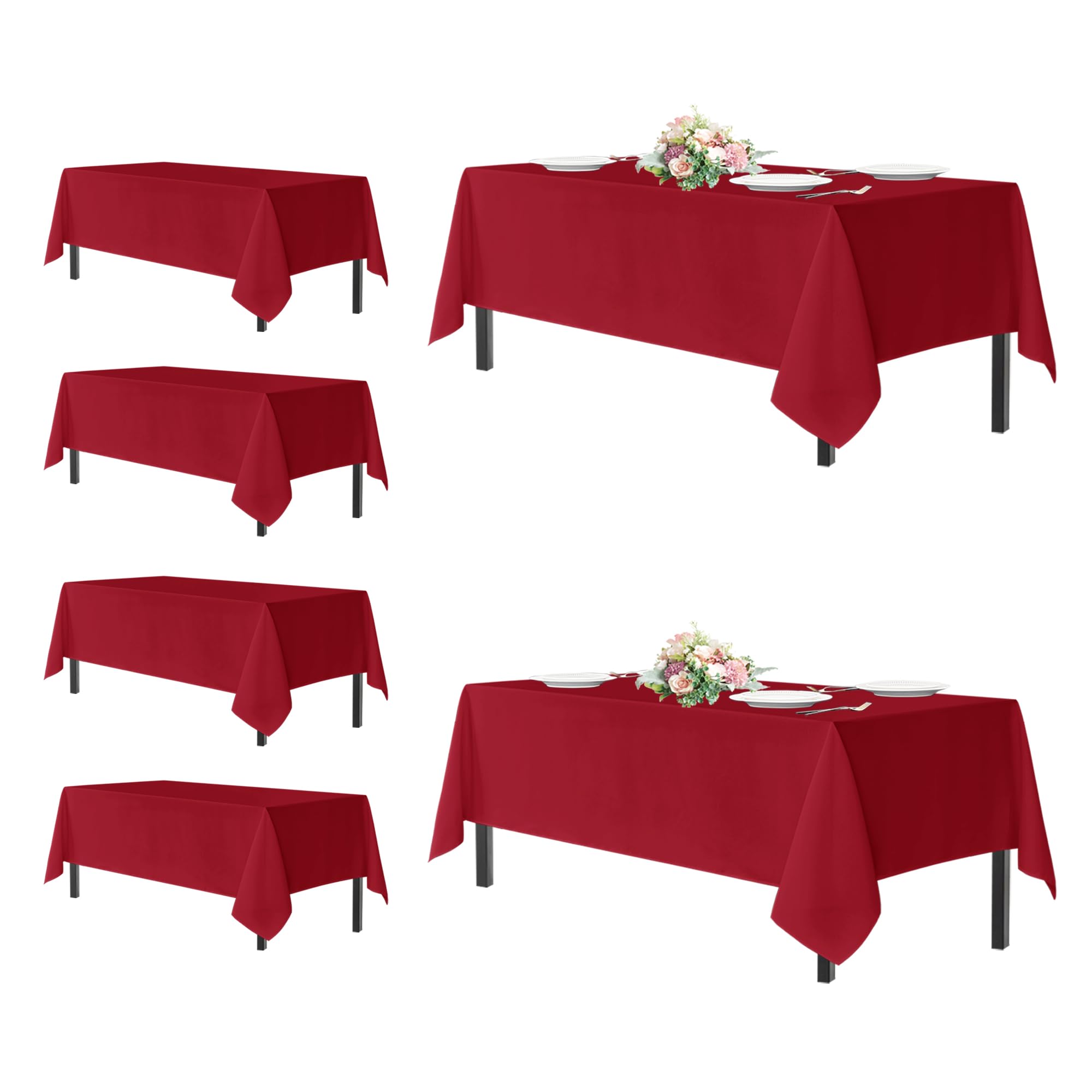 Mantel sancua rectangular 60x120 rojo, ideal para ambientar bodas y banquetes.