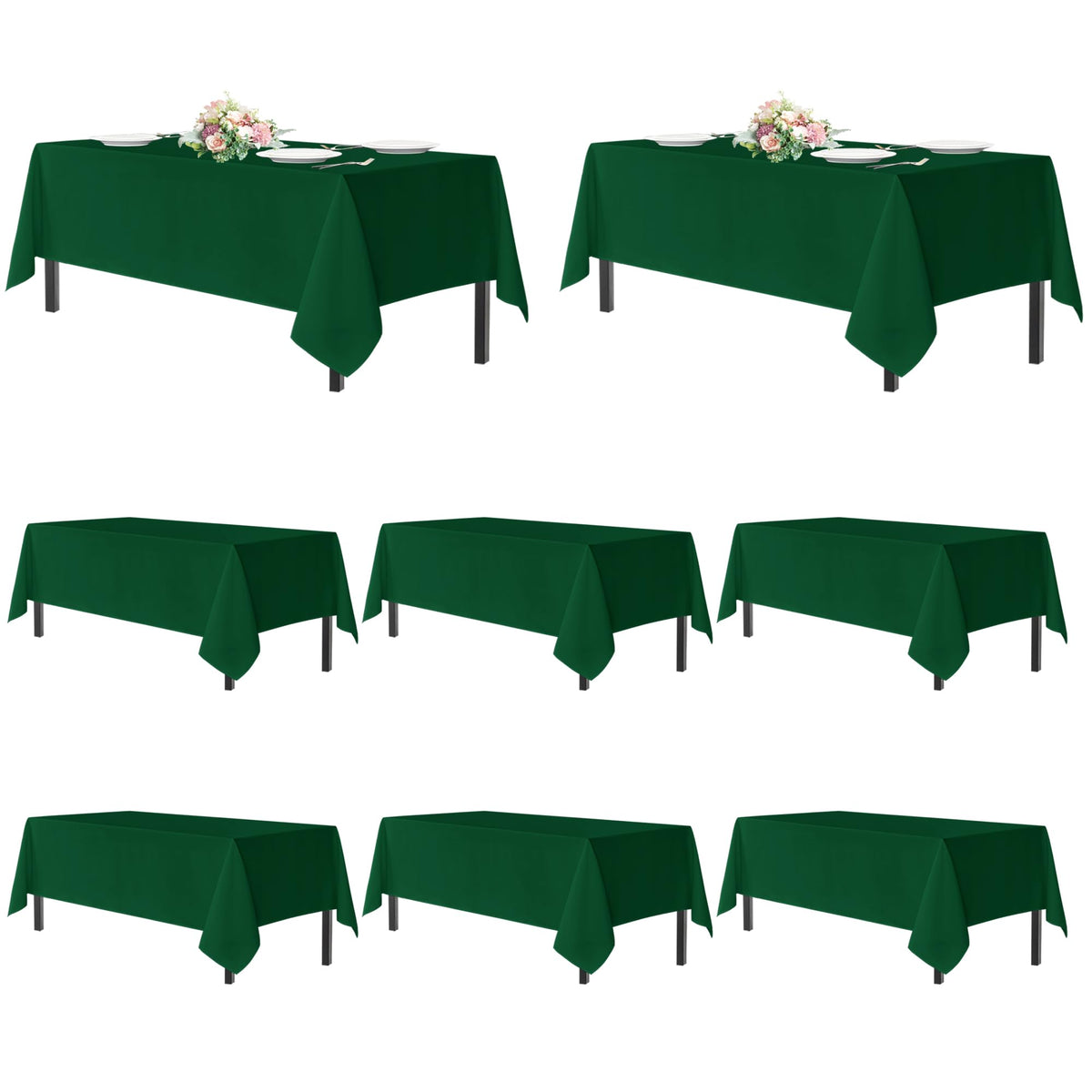 Mantel sancua verde cazador para mesa rectangular de 6 pies, ideal para banquetes.