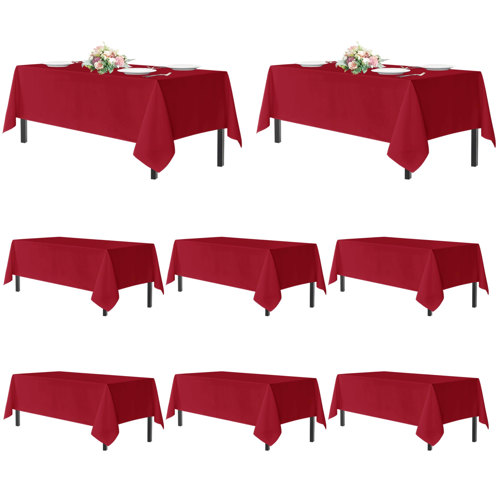Mantel sancua rojo para mesa rectangular de 137x274 cm, ideal para bodas