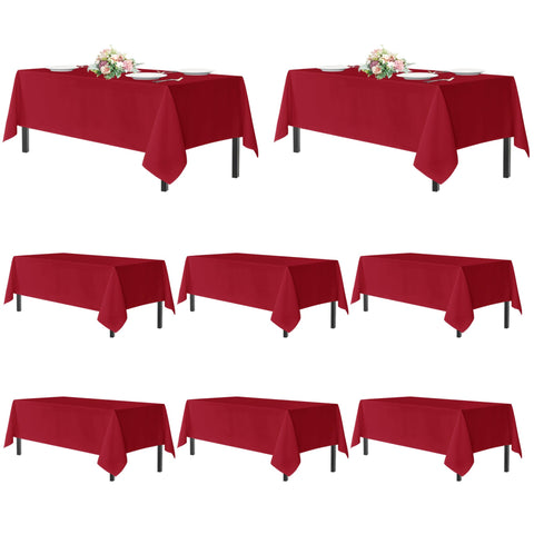 Mantel sancua rojo para mesa rectangular de 137x274 cm, ideal para bodas